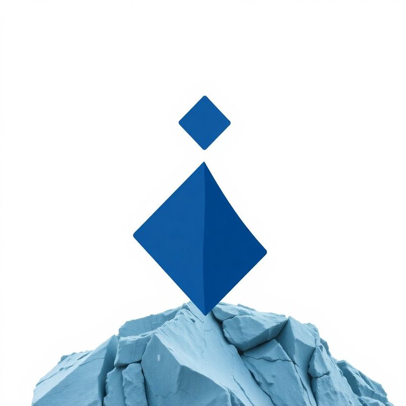 Trije naraščajoči geometrijski bloki v indigo in teal barvi